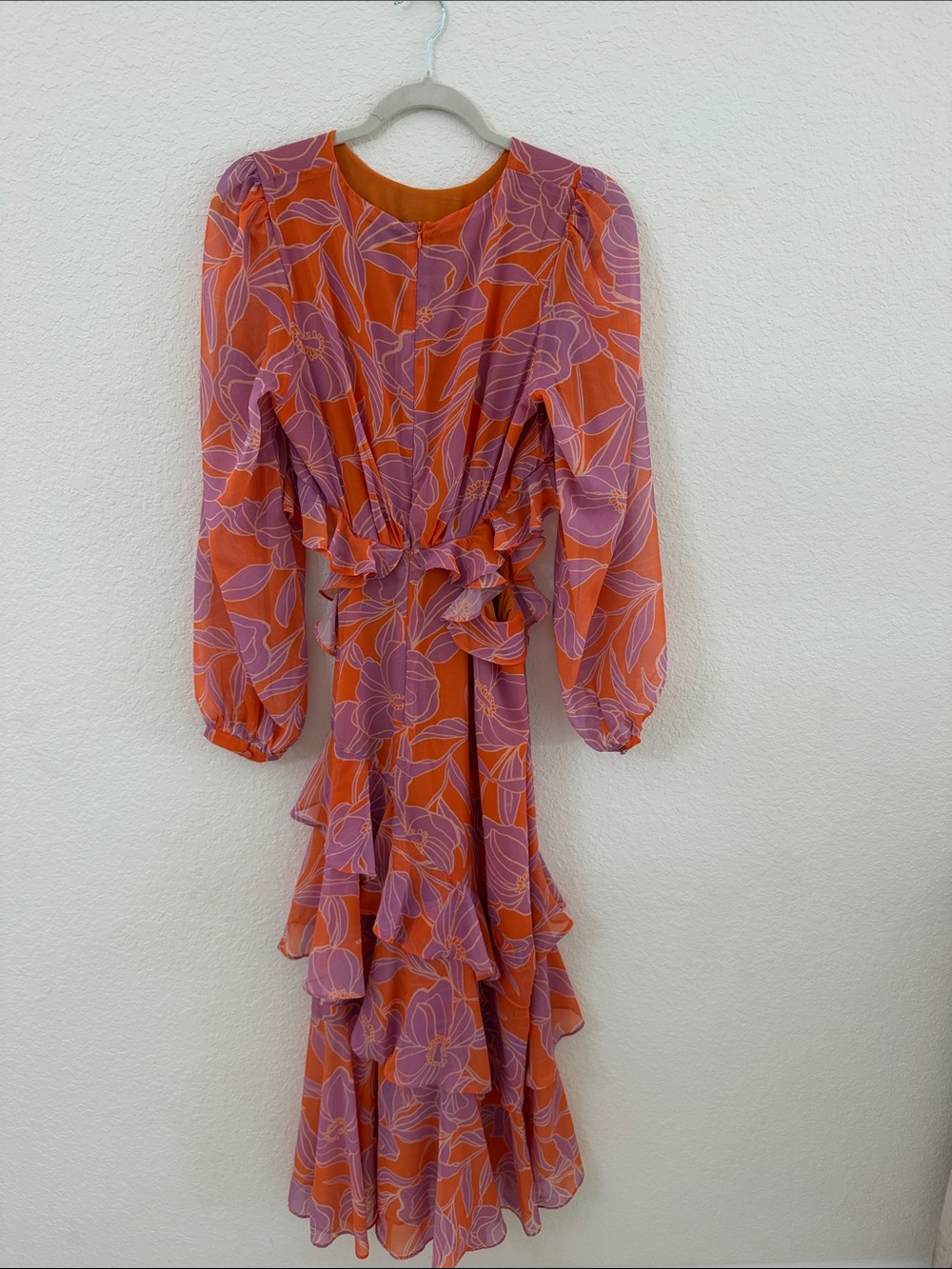 Vici Pink and Orange Floral Ruffle Maxi Dress - Picture 5 of 5